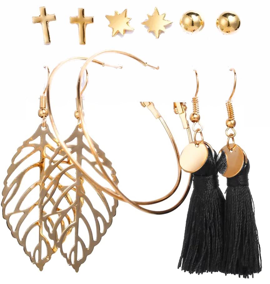 Image of ANNACREATIONS Stylish combo of pearl stud hoop earrings set for Women Girls
