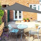 Alta calidad: la vela parasol está hecha de nueva fibra de poliéster impermeable de alta densidad con tejido anti-ultravioleta, que puede bloquear el 95% de los rayos UV y tiene un buen efecto de protección solar. Con este toldo vela de sombra podrás disfrutar de la sombra sin preocuparte por las quemaduras solares.