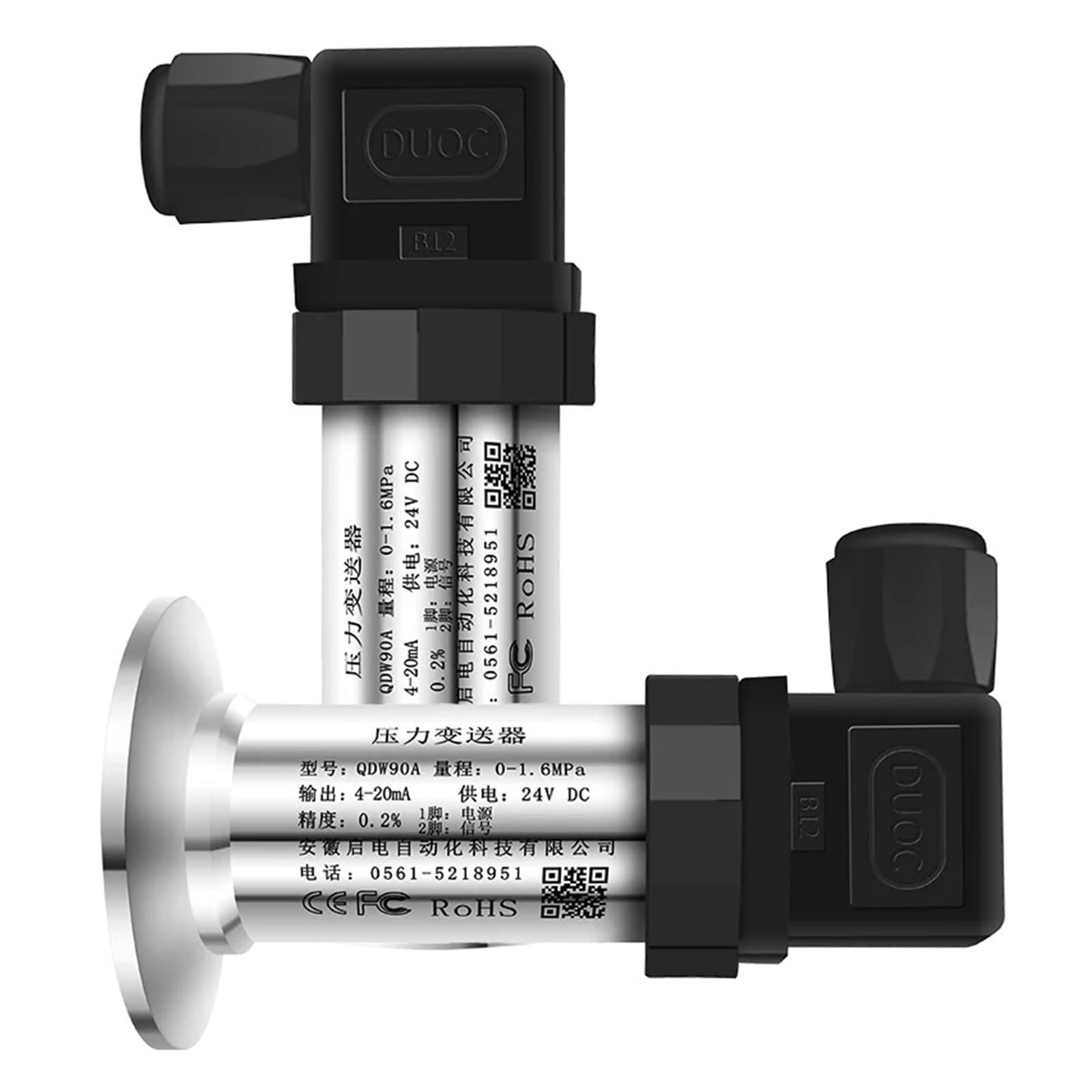 MXXDMOPD Pressure Sensor 4 20ma 0-10v IP65 50.5 Clamp Pressure Transmitter(Rs485 Output,0-40Mpa)