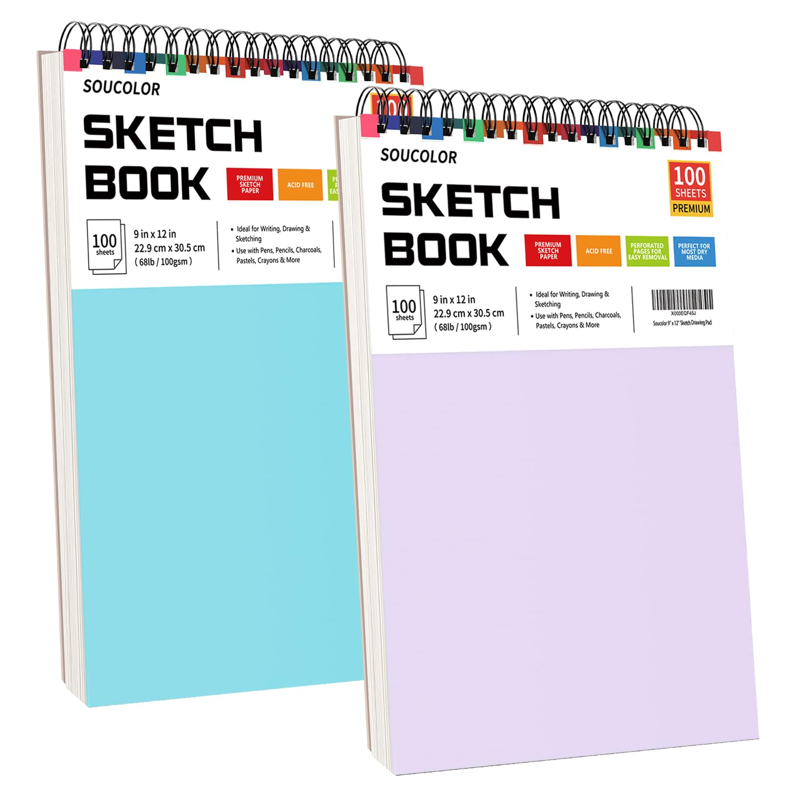 Soucolor Sketchbook - 100 Sheets for Artists -10