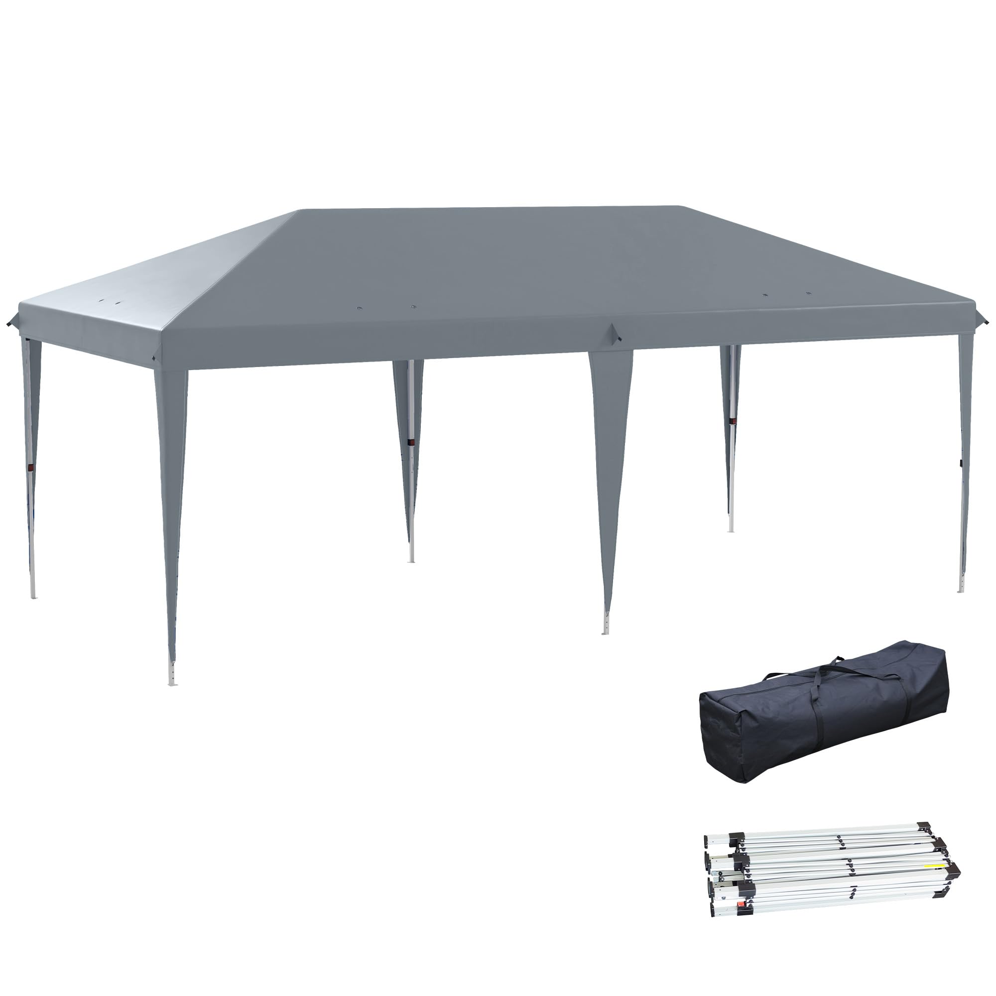 Gazebo Pieghevole Outsunny 6x3m - Pop Up Con Borsa, Ideale Per Giardino E Feste - Foto 10