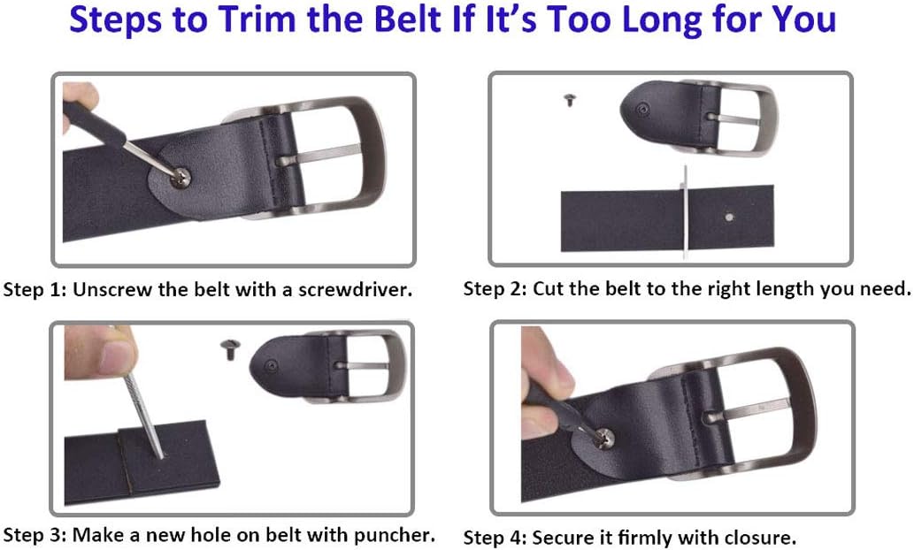 Womens Leather Belts for Jeans, Women Leather Waist Belts for Pants - Image 6