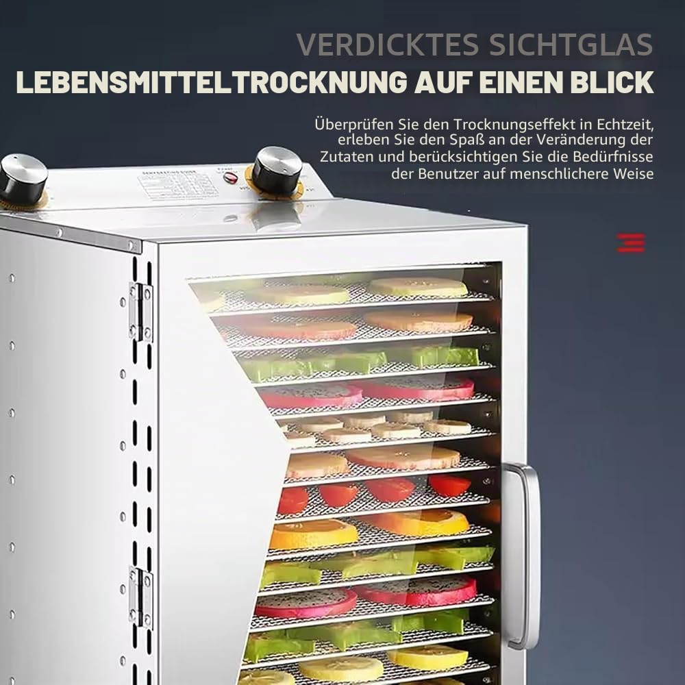 Gefrier-Trockner für Lebensmittel - Multifunktionaler Luft-Trockner für Snacks, Fleisch, Obst, Gemüse & Meeresfrüchte - Intelligente Heim-Getrocknete-Früchte-Maschine