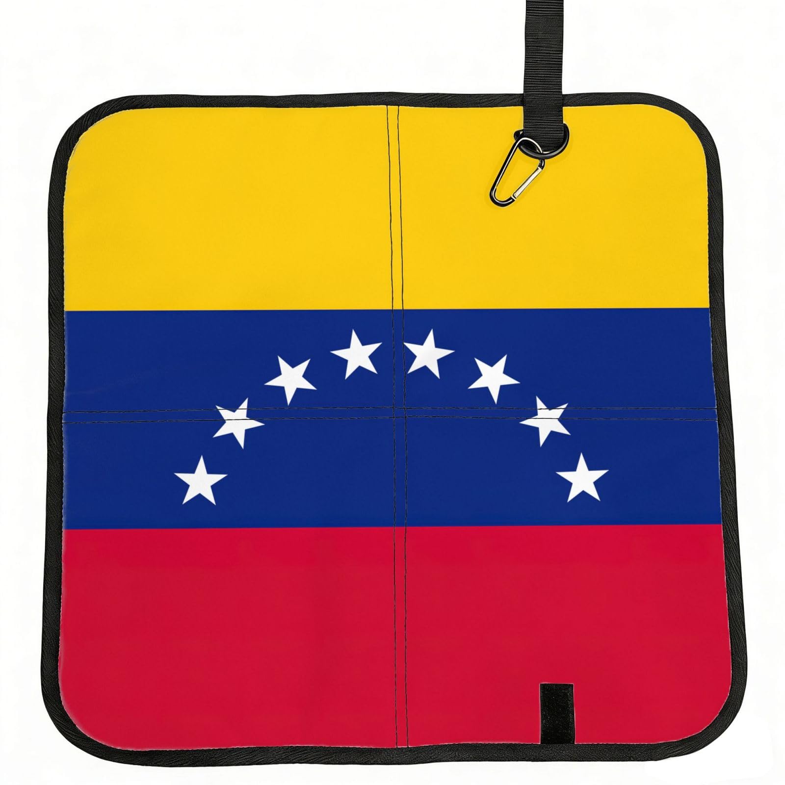 DIEzig Flag of Venezuela Printed Compact Foldable Sitting Pad Oxford Base, Portable Cushion for Fishing Sports Events