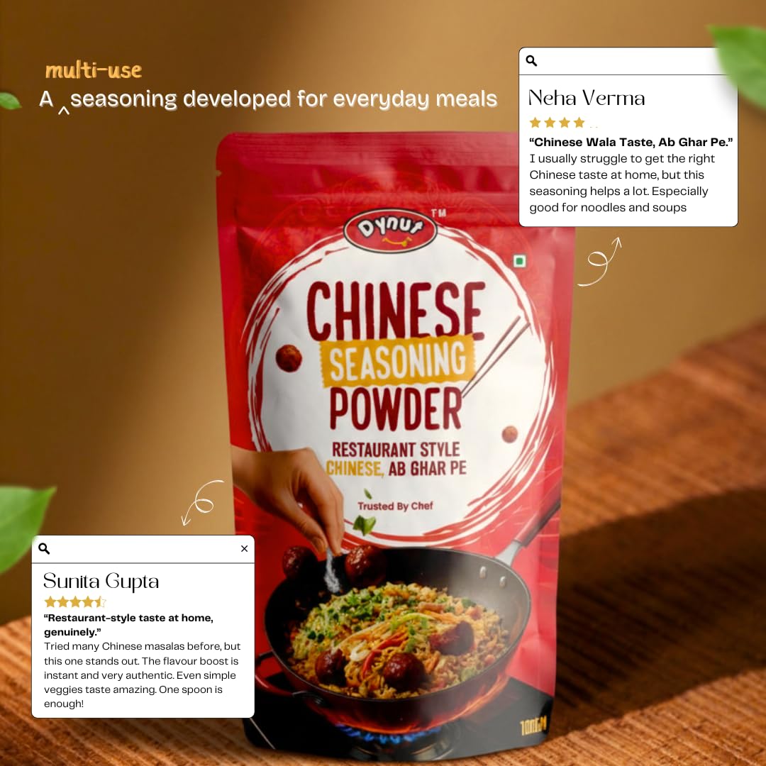 Dynut Chinese Seasoning Powder (100G) | Aromat Seasoning | All In One Chinese Seasoning For Fried Rice, Noodles, Soup, Burger, Wok | Perfect Spices For Chinese Dishes (Pack Of 1)