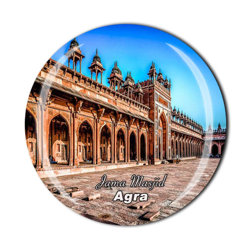MUYU New Delhi India Fridge Magnet - 5x5cm Grass Craft Travel Souvenir For Home Kitchen Decor