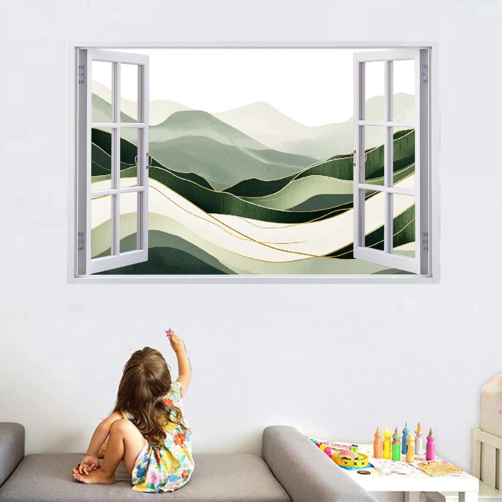 3D Wandaufkleber, Marmor Textur Durchbruch Wandtattoos Deko Wand Selbstklebend Berg, Wand Aufkleber Wanddurchbruch Wandsticker für Zuhause, Badezimmer, Schlafzimmer, Wohnzimmer