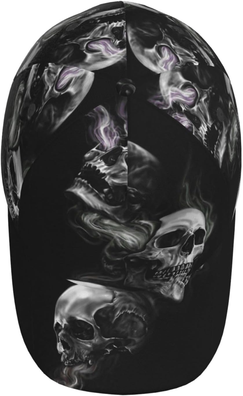 Skull Baseball Cap Adjustable Snapback Cap Men Sun Hat Cool Baseball Hats Halloween Cap for Outdoor - Image 4