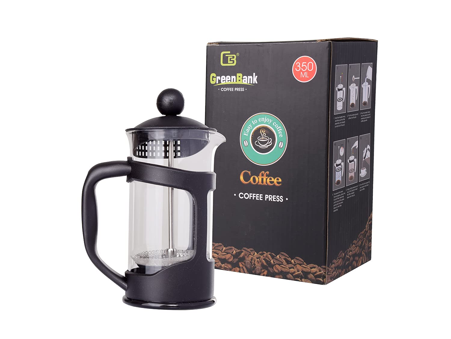 Green bank french press,350 ml, 3 cup 