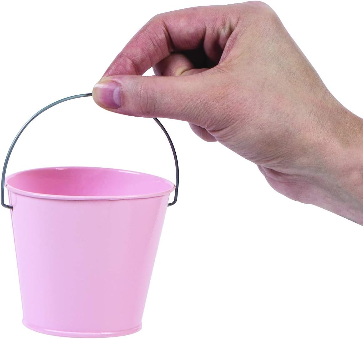 Fun Express Pastel Pink Tinplate Pails (1 Dozen) Baby Shower, Favors, Party Supplies & Decor