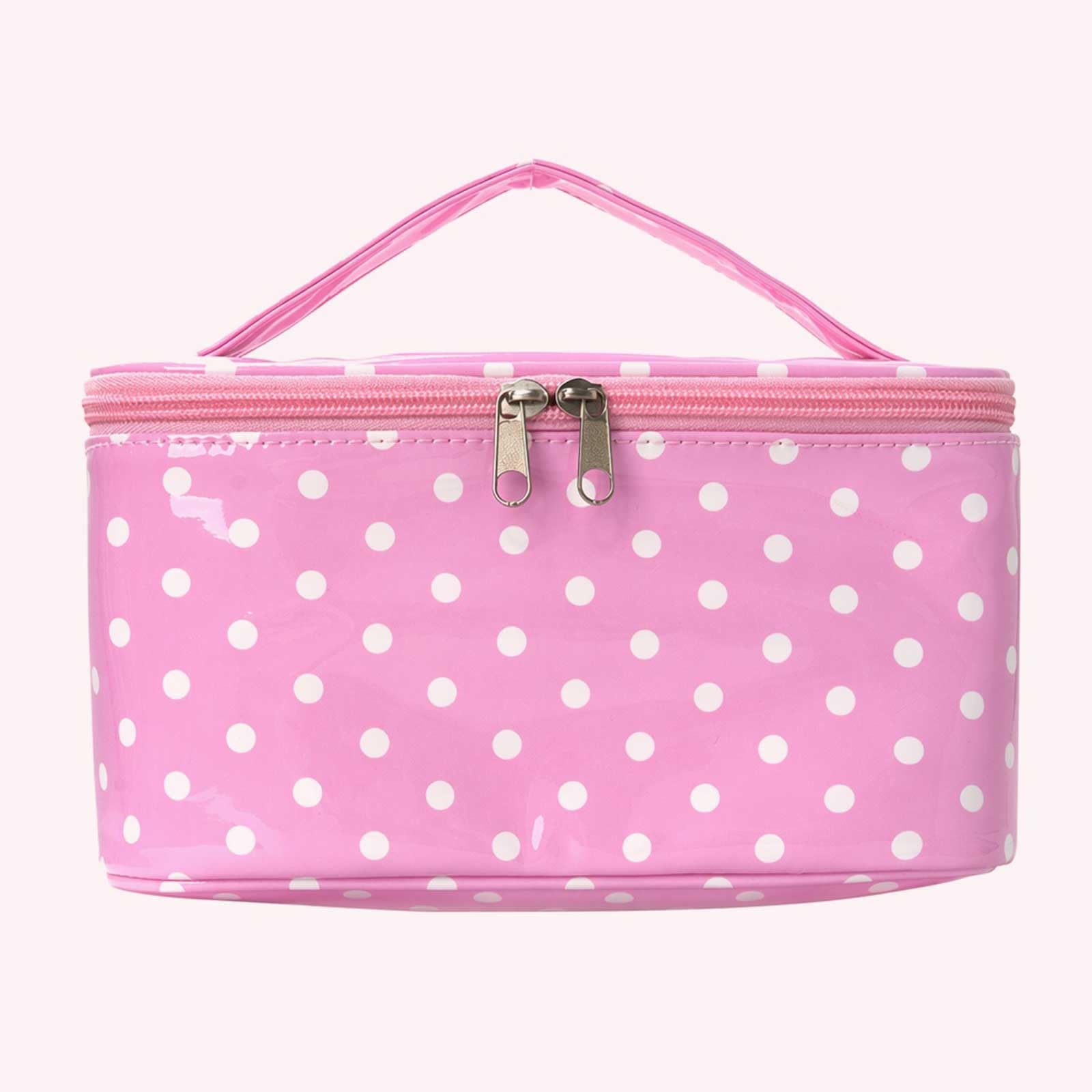 Damski PU Polka-Dot Boho Tote organizer duża pojemność (niebieski) | EcoGleam Organizer o dużej pojemności Boho Polka-Dot PU niebieski; 5 torebek do przechowywania w zestawie; poliuretan;