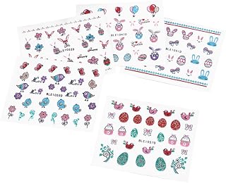 FRCOLOR 5 Pçs 3D Adesivos De Unhas Adesivos De Glitter Para Unhas Envoltórios De Unhas Para Crianças Ballon Adesivo De Unhas Decalques Para Unhas Para Arte De Unhas De Páscoa Design