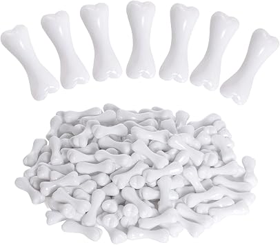 120pcs Halloween Skeleton Bones Mini White Plastic Skeleton Bone Decoration Mini Bones for Crafts Halloween Party Props Decoration Bone