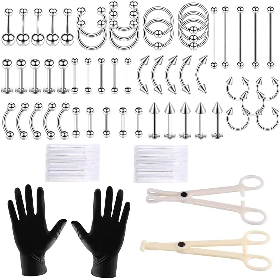 Stainless Steel Piercing Kit For Belly Button Septum Ear Nose Body Jewelry Insertion