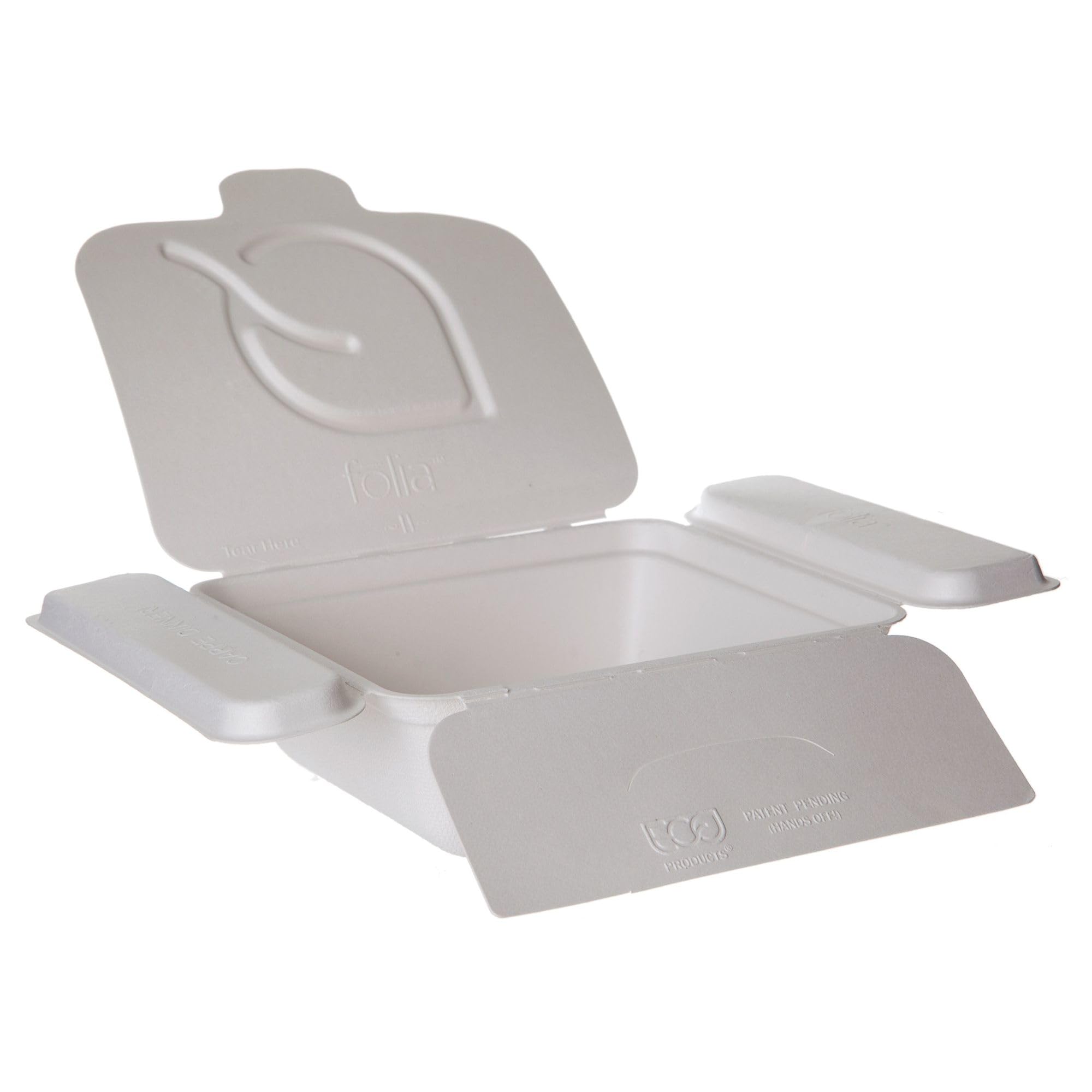 Photo 1 of Eco-Products Vanguard Folia (II) Renewable & Compostable Take-Out Container, 6 x 5.4 x 2.5