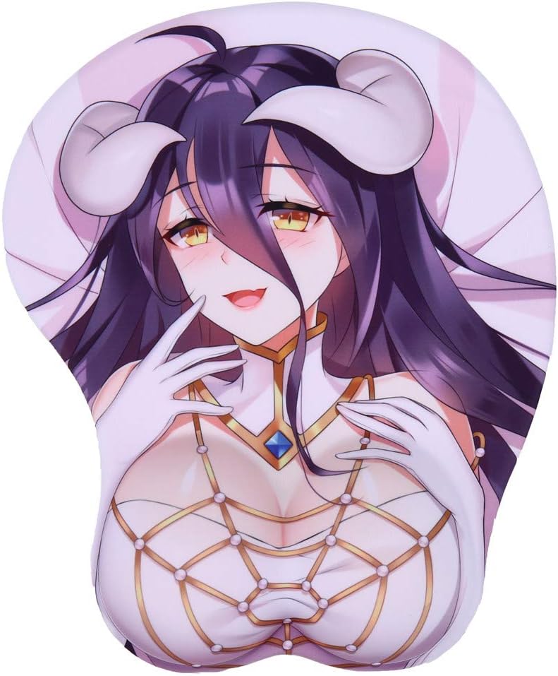 Overlord New Albedo 3D Mousepads Girl Anime Mouse Pads with Wrist Rest 2Way Skin (Overloard New)
