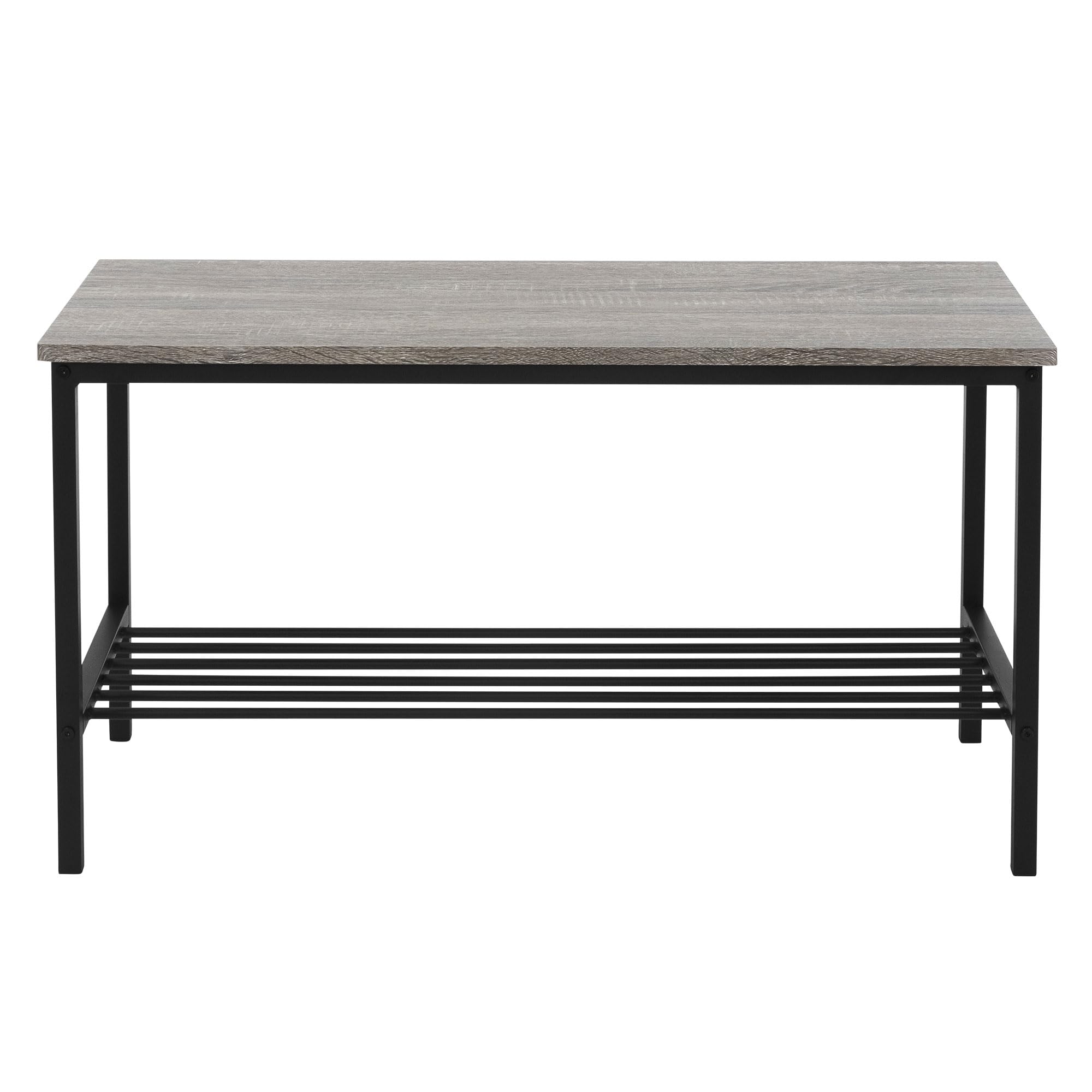 ML-Design Juego de Mesa de Comedor de 4 Piezas Roble Gris Grupo de Muebles para 4 Personas con 2 Sillas de Bar, 1 Banco y 1 Mesa con Estructura de Metal Adecuado para Cocina y Comedor