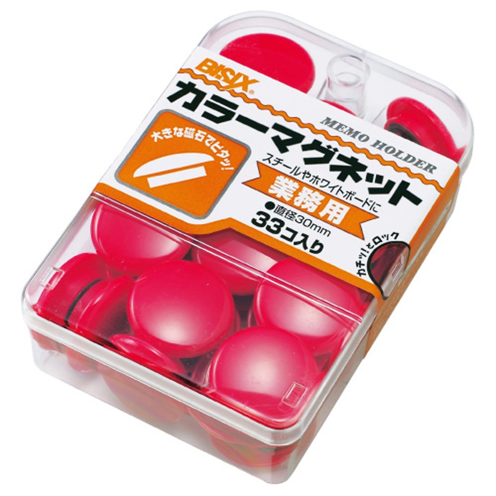 Amazon | ミツヤ マグネット カラーマグネット 30mm 33個 赤 BX3-51-RD