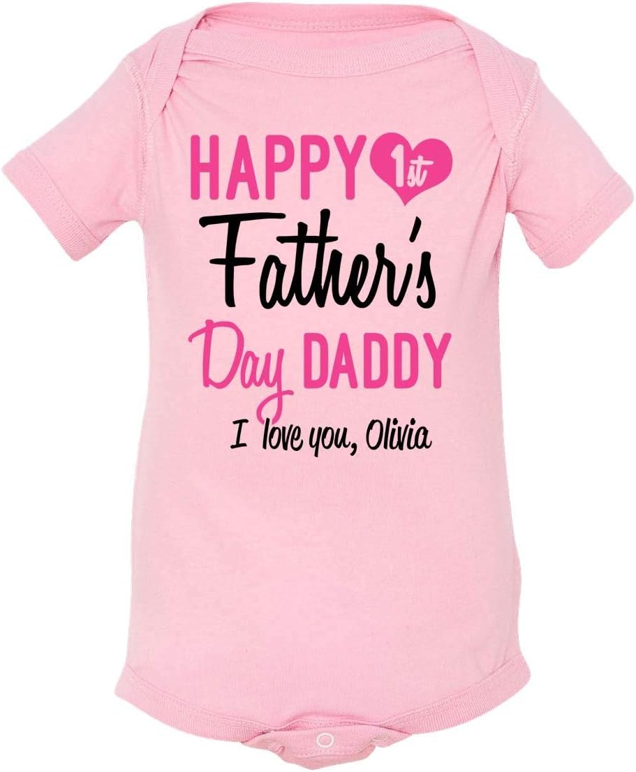 Custom First Father's Day Baby Outfit - Add Your Name - Personalized Father's Day Gift