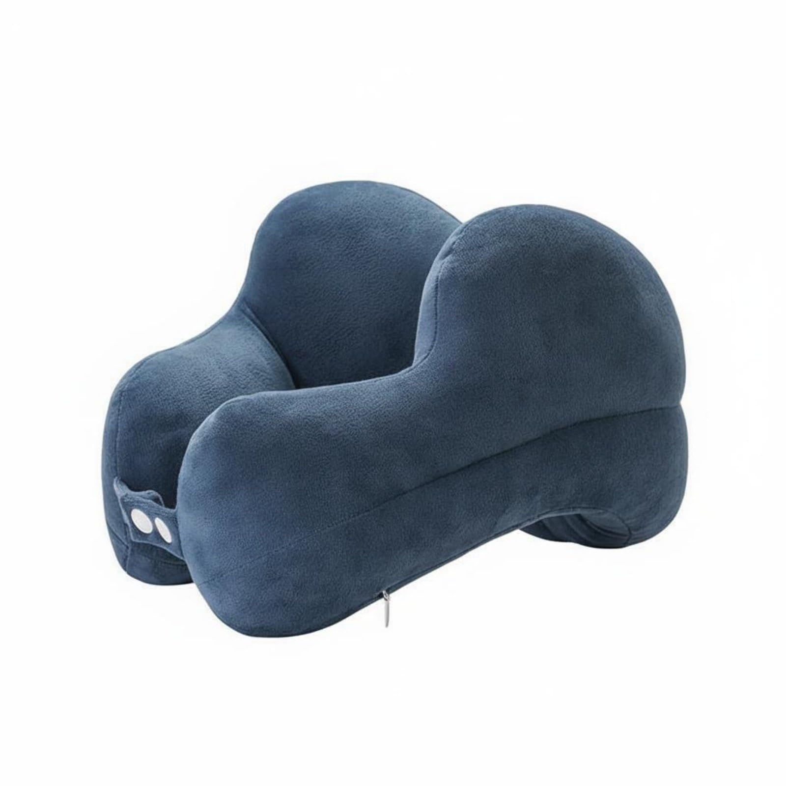 MERISHOPP Lightweight U-Shaped Travel Pillow Breathable U-Shaped Neck Pillow Slow Rebound Ergonomic Neck Cushion Washable Cover for Travelers, Commuters, Office Workers, Train, Car, Blue-image-25