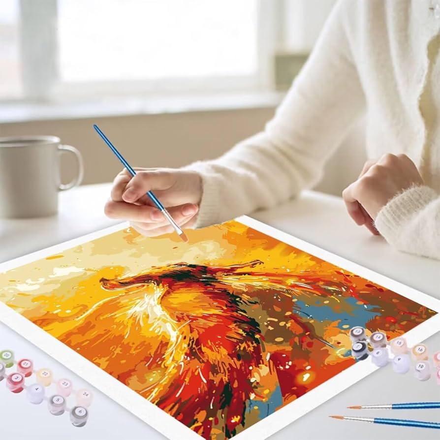 油絵  絵画 【フェニックス】 Amazon.co.jp: フェニックス 数字油絵 数字キット塗り絵 手塗り