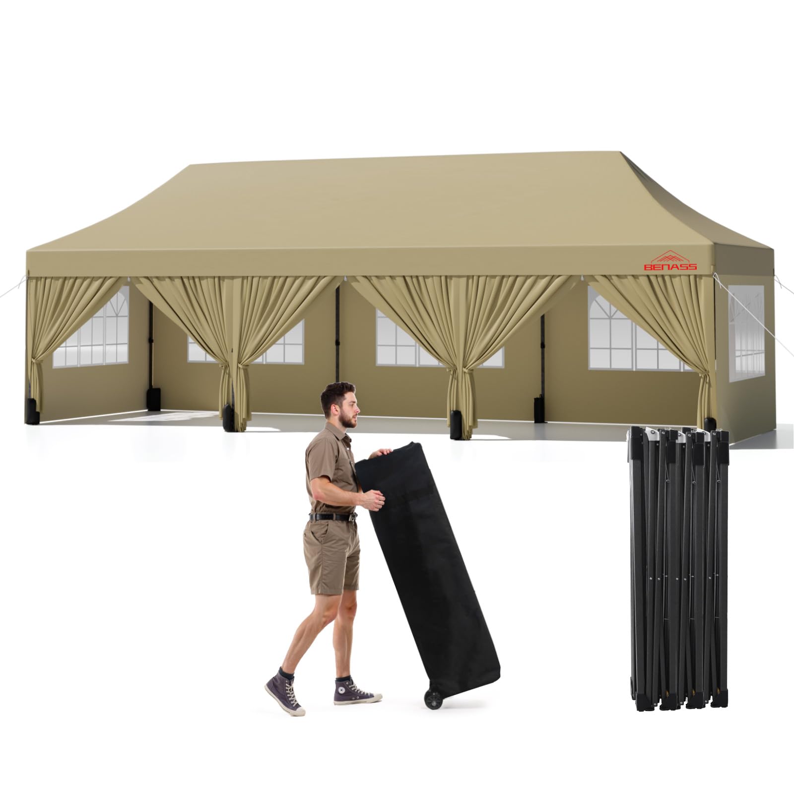 Amazon.com : Benass 10x30 Heavy Duty Pop Up Canopy with 8