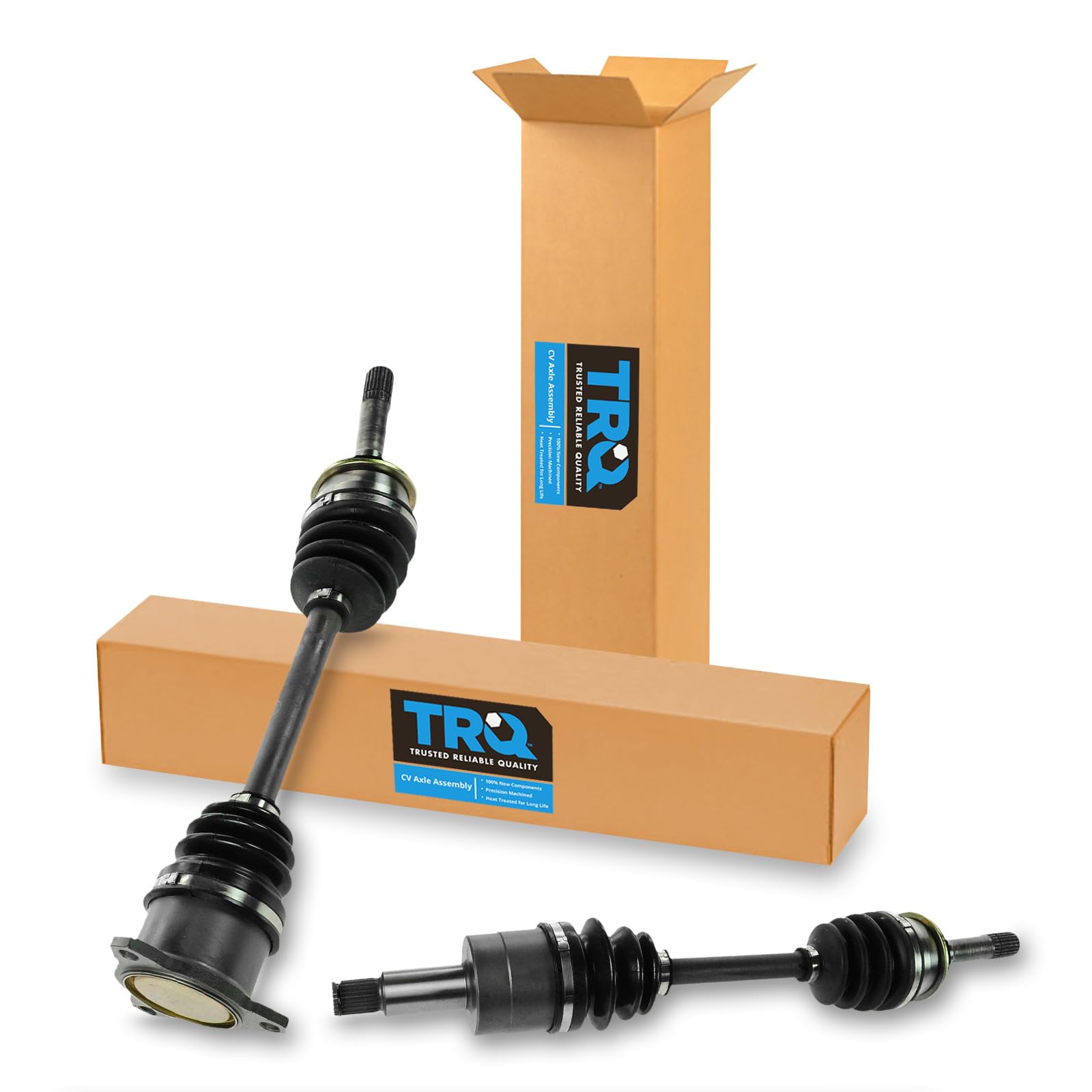 TRQ Front Driver and Passenger CV Axle Assembly Set Neoprene Boots Moly