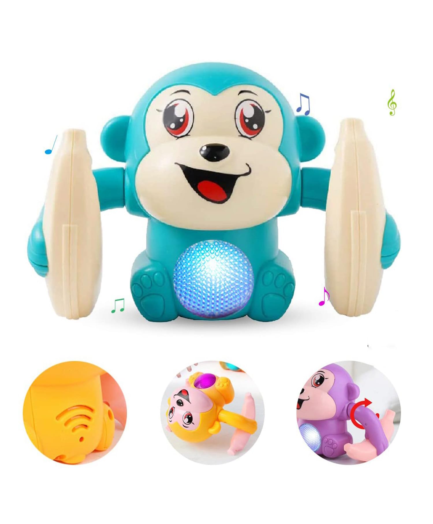 Dancing Monkey Musical Toy for Kids Baby Spinning Rolling Doll Tumble Toy for Kids Baby Infant Children with Musical Light, and Sensor Effects (B0CD8QK957) Amazon Price History, Amazon Price Tracker