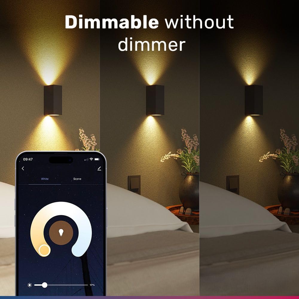 HOFTRONIC - Confezione risparmio da 10 faretti LED Smart Home GU10 – WiFi + Bluetooth – Colorato RGBWW – Controllabile tramite telefono cellulare e lingua (Google Home, Amazon Alexa e Siri)