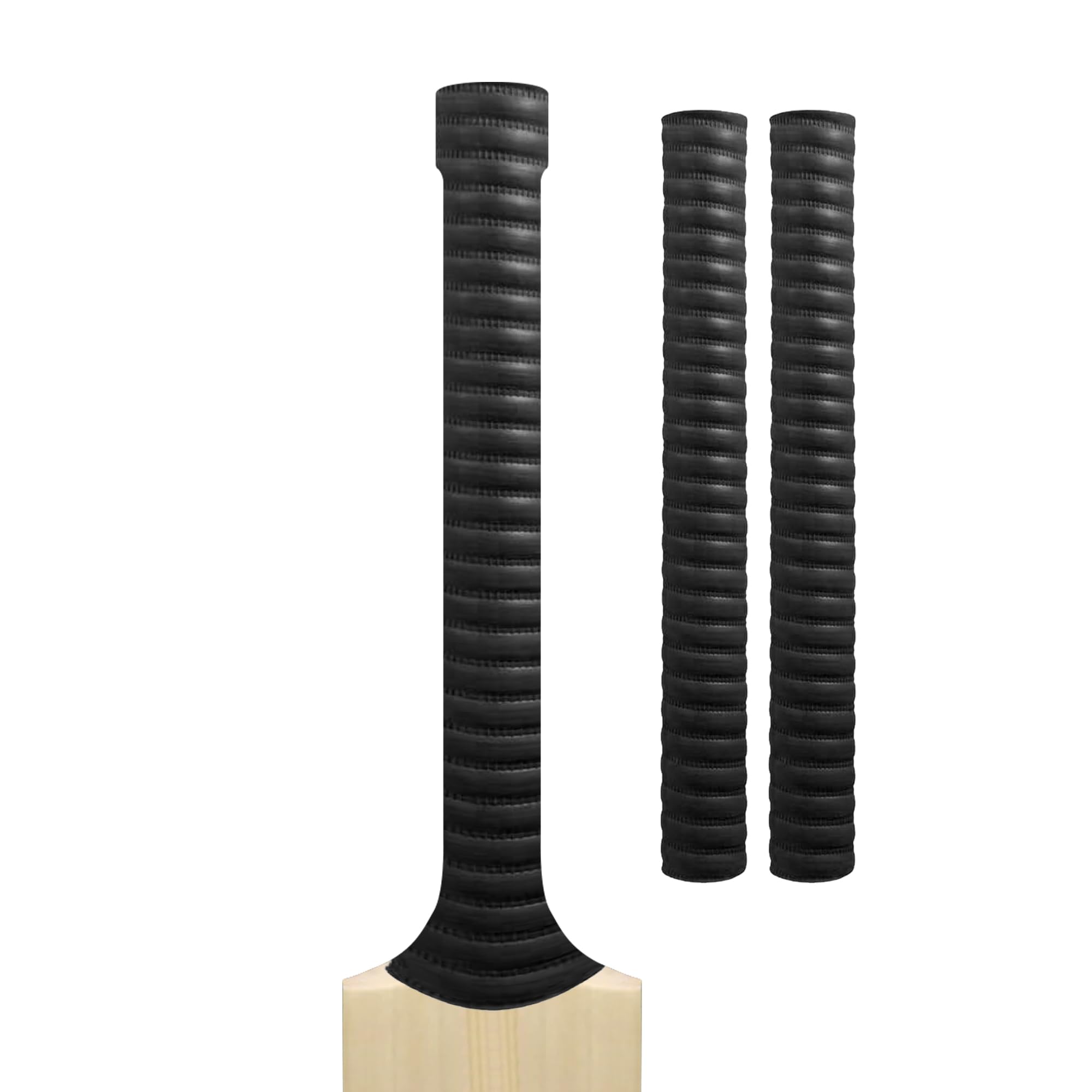 Cricket Bat Grips – Premium Rubber Cricket Bat Grip Tape for Maximum Hold & Shock Absorption | 4 Styles | Multi-Color | Pack of 2| Durable Bat Grips Cricket (2, Black, Coil)