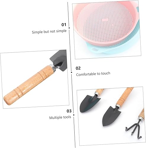 Miniatura 5 de HANABASS Gardening Screen Set 5pcs Soil Sieves Rake Trowels Planting Shovels Hand Tools for Use