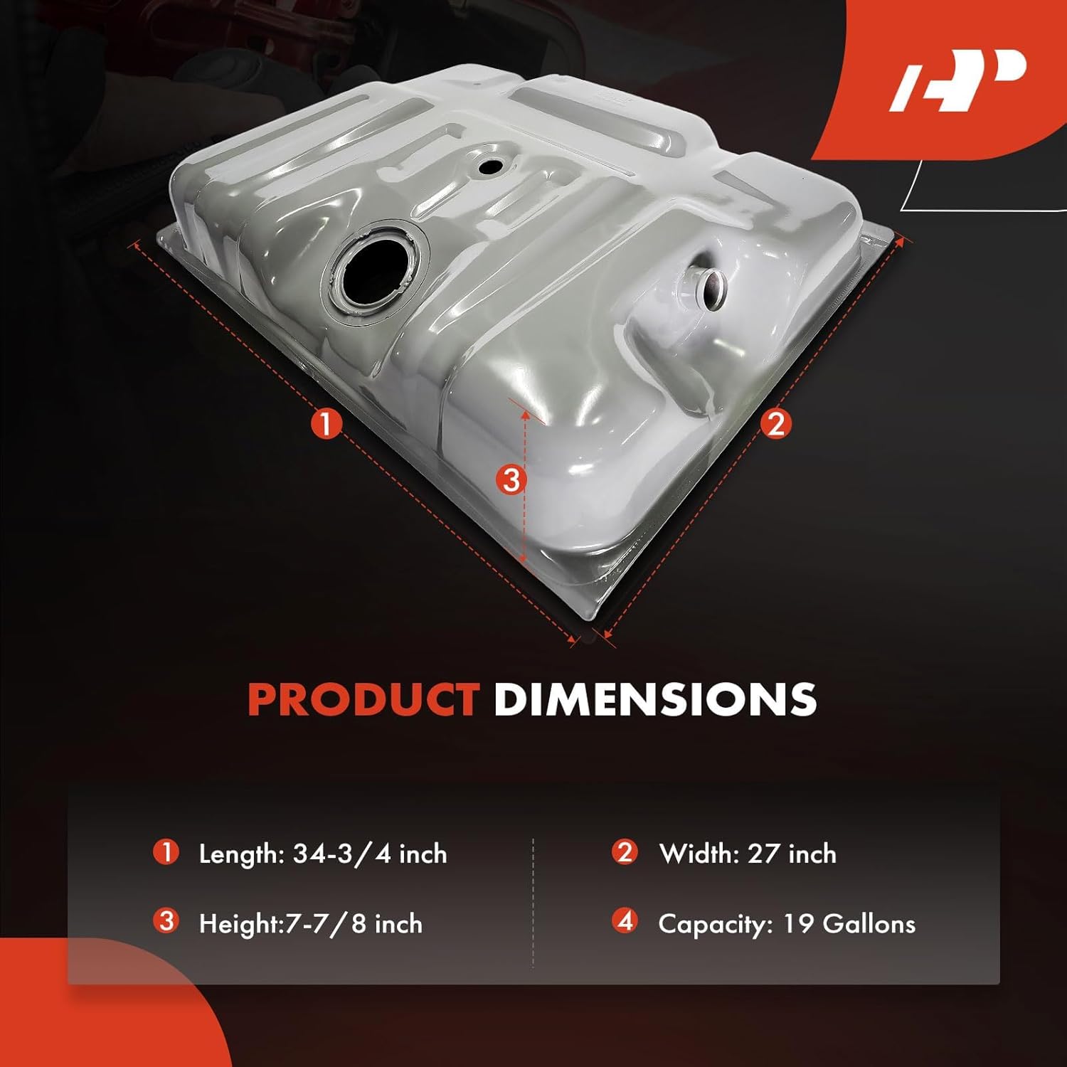 A-Premium Fuel Tank with Lock Ring & O-Ring Compatible with Ford F-150 F150/F-250 F250/F-350 F350 1987-1989, F-Super Duty 1988-1989, Replace# CCF1E, E7TZ9002A