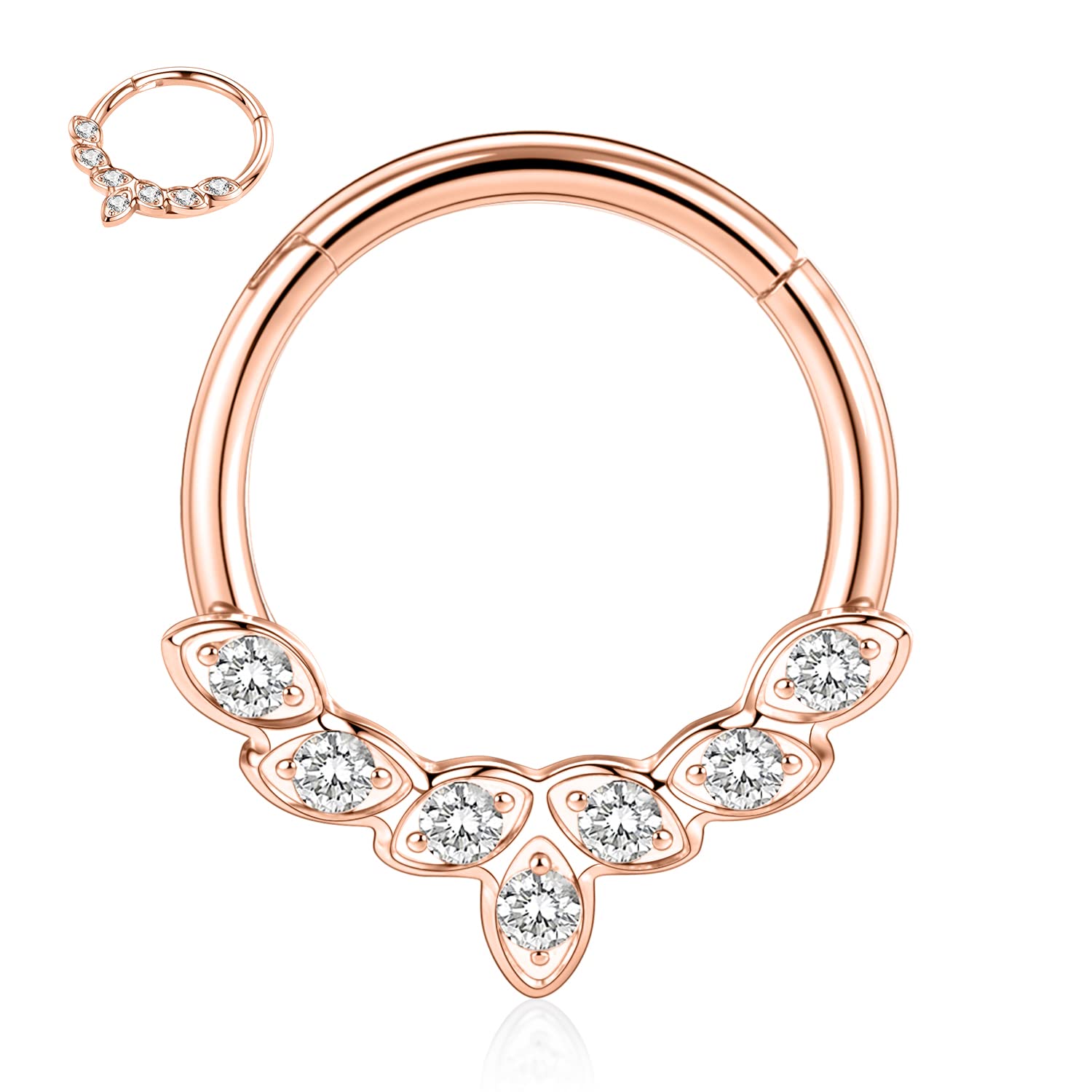 hengkaixuan Unique Animal Shape Septum Nose Ring Septum Jewellery 16G Daith Earrings Surgical Steel Nose Hoop Septum Clicker Conch Piercing Jewellery Rook Helix Tragus Cartilage Lobe Hoop Earring — view 56