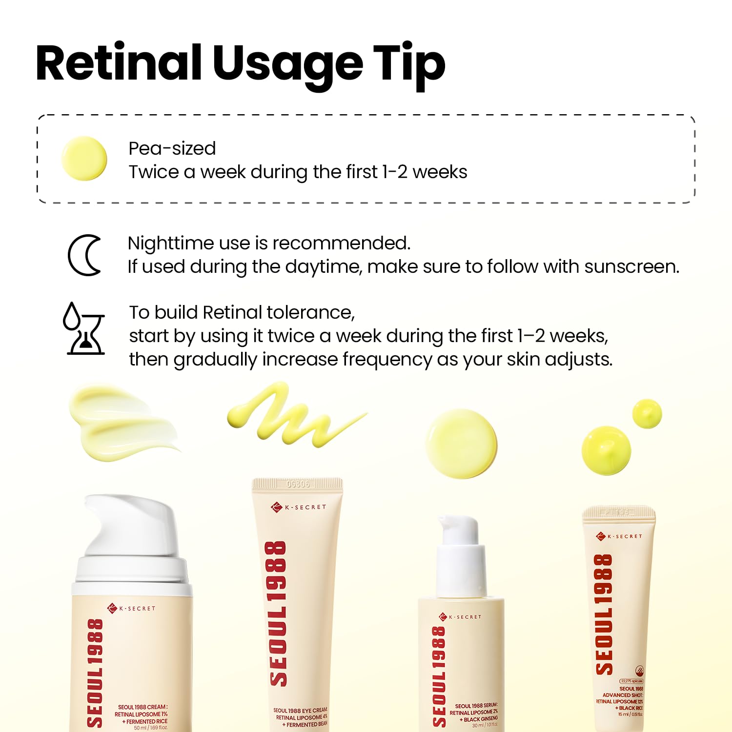 KSECRET SEOUL 1988 Crema de ojos: liposoma retiniano 4% + frijol fermentado, cuidado de arrugas, antienvejecimiento, elasticidad de la piel, pigmentación, retinol, 1.0 fl oz/1.01 onzas líquidas