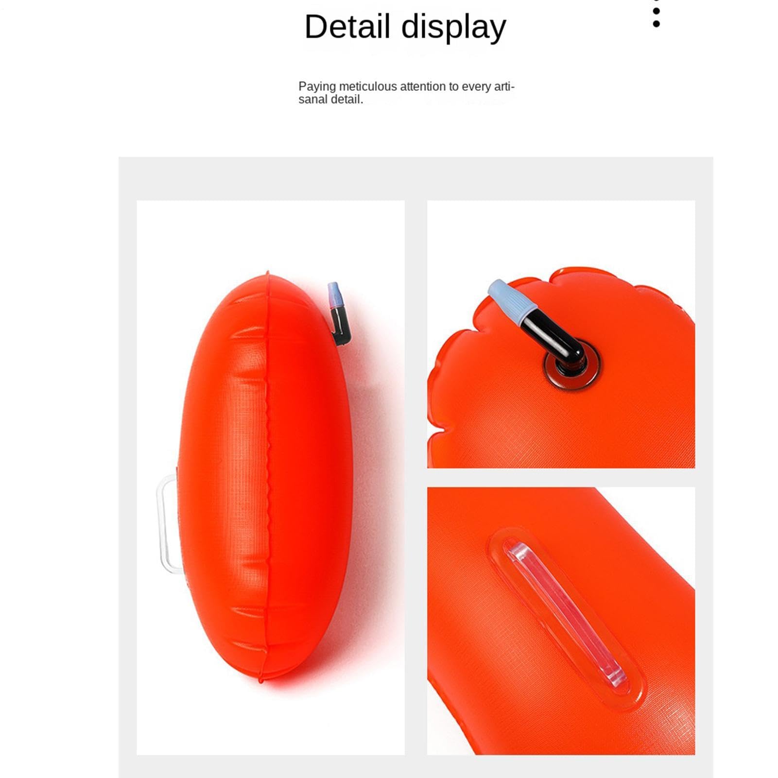 Open Water Swim Buoy | Inflatable High Visibility Waterproof Swim Training Float with Safety Storage, For Men Women Swimmers Beginners Lifeguard Training Competition