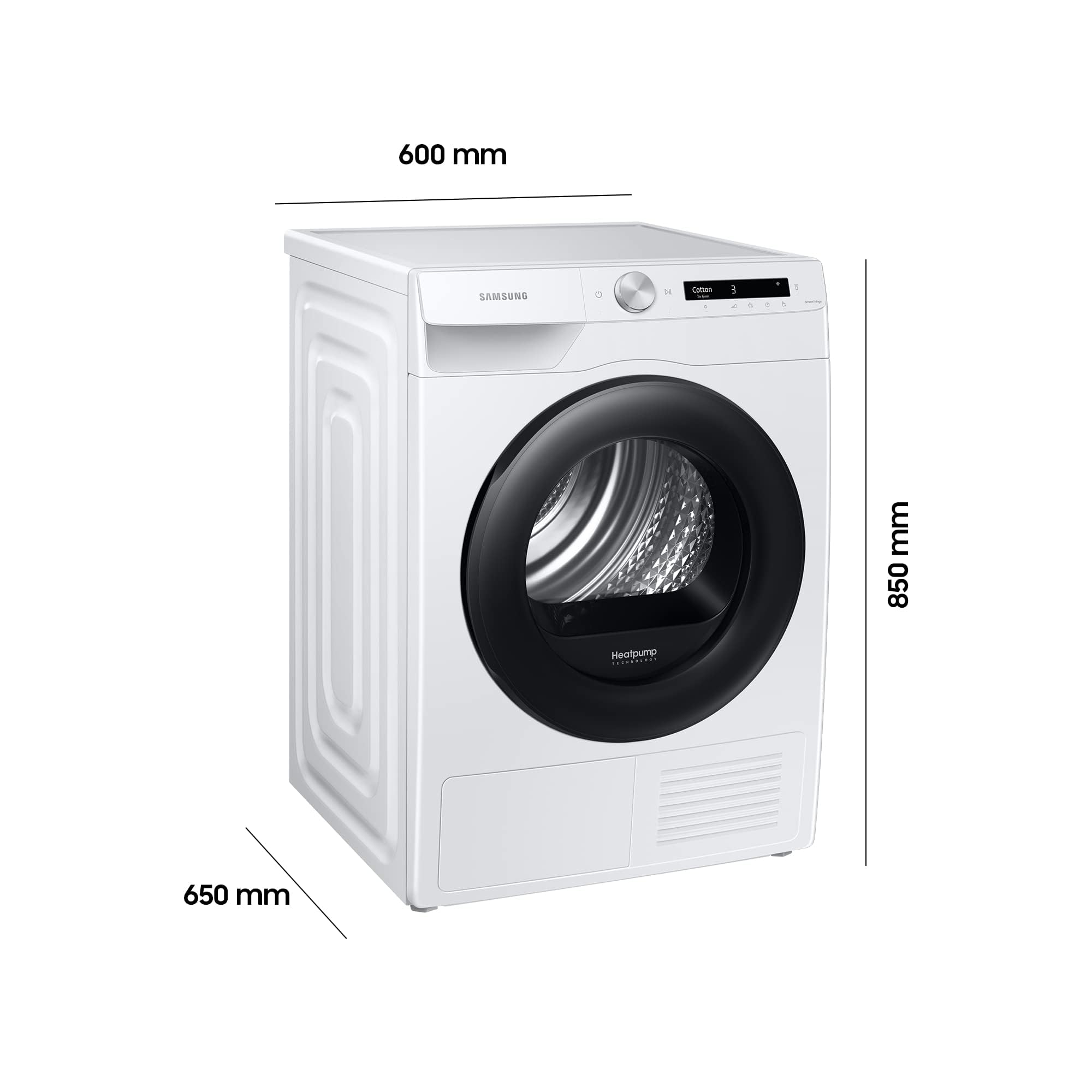 Samsung DV8GT5220AW/S2 Wärmepumpentrockner, 8 kg, Simple Control mit WiFi und Auto Cycle Link, Digital Inverter Motor, Knitterschutz und Komfort 2-in-1 Filter, Weiß