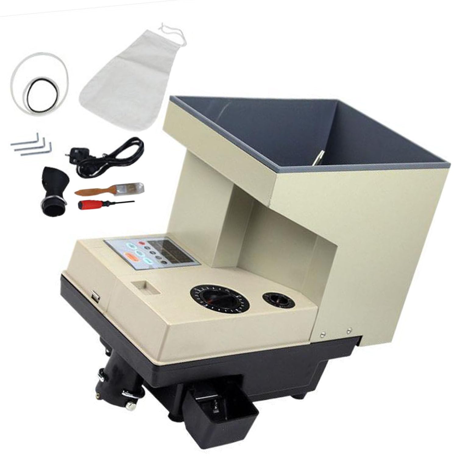 GTANND Commercial Coin Counter Machine Equipped With A Large-Capacity Coin Storage Compartment,Electronic Coin Counter Sorter,For Banks/Buses/Arcades CS-400