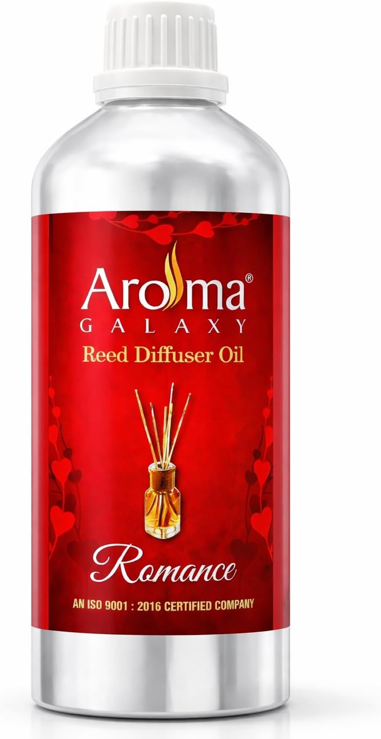 100% Pure & Natural Romance Fragrance Reed Diffuser Oil - Home Fragrance for Calming Effect, Aromatherapy and Spa - 1 LTR Reed Diffuser Refill Bottle