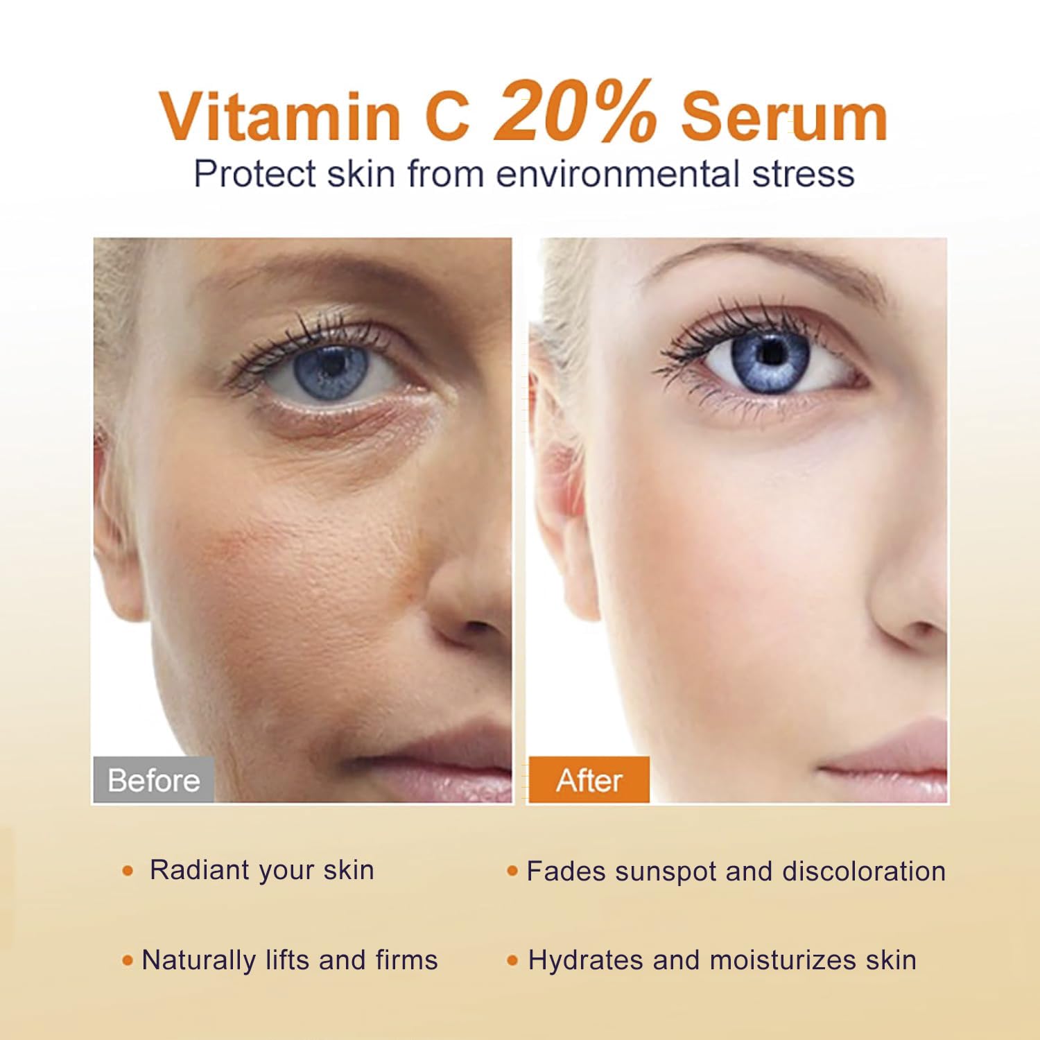 Vitamin C Serum 20%, Professional Vitamin C Face Serum Anti Aging Skin Care, Enhance Skin Radiance Reduce Fine Lines & Wrinkles for Women - Image 6