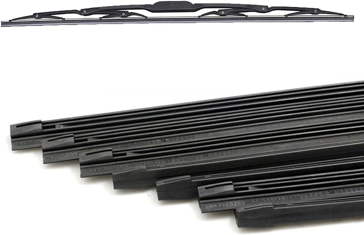 Car Window Wipers 2Pc Auto Vehicle Insert Soft Rubber Strip Refill For Metal Frame U-type Hook Wiper Windshield 6mm 8mm 14" 16" 22" 24" 26"