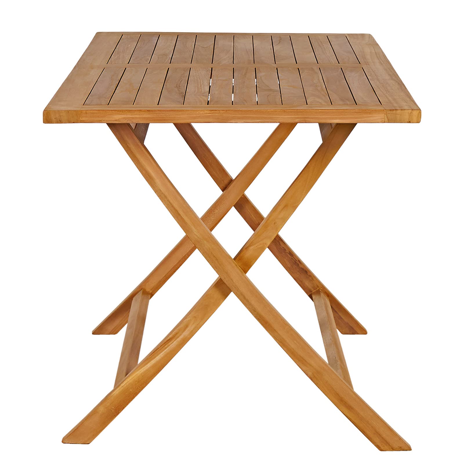 Garland Gartentisch Bari 125x60x75 cm Teak Holz SVLK Zertifiziert Klappbar Wetterfest Balkontisch Esstisch Gartenmöbel
