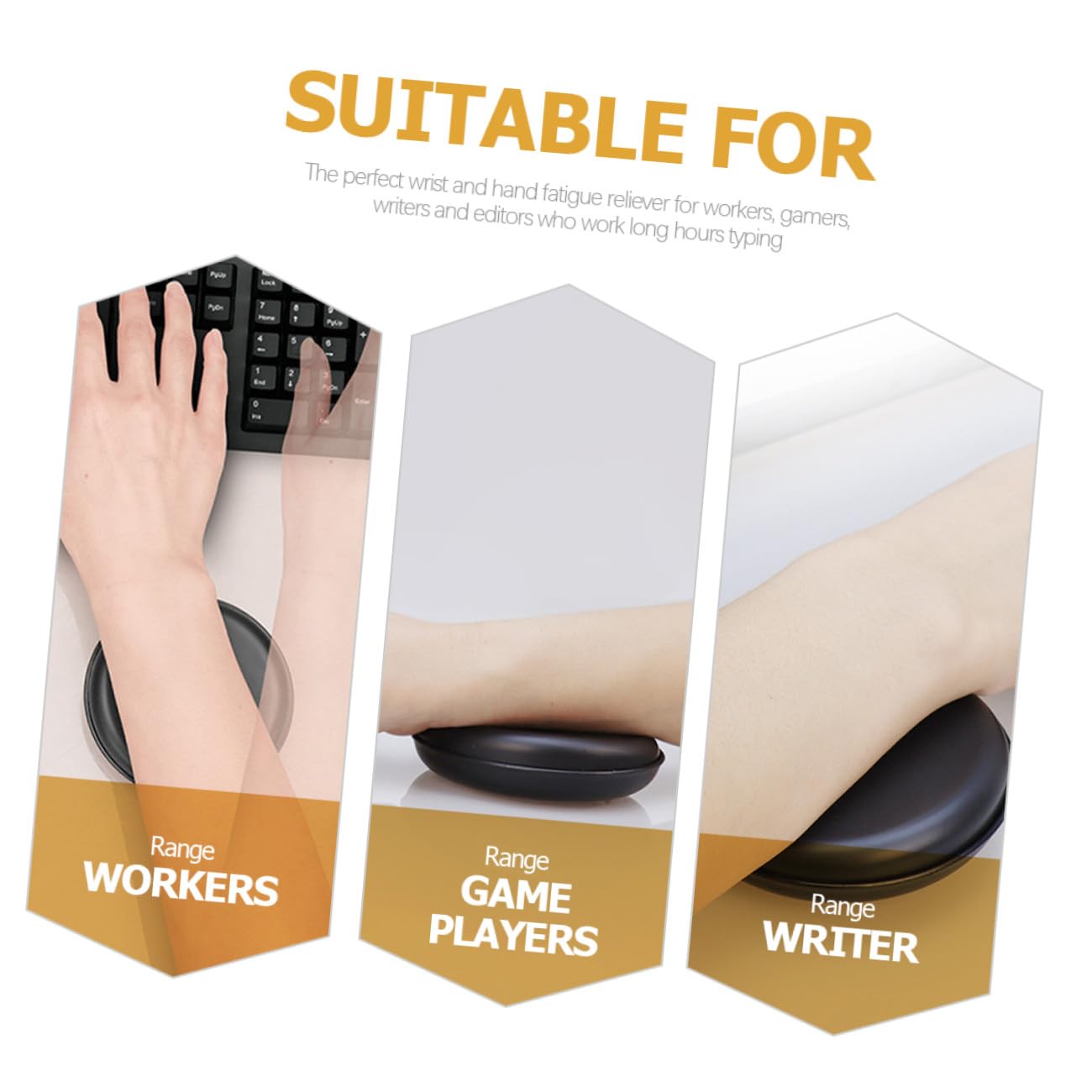 HOMSFOU Poggiapolsi per Mouse in Pu Nero Supporto Ergonomico, Tappetino Antiscivolo per Mouse da Gioco e Ufficio, Cuscino Gomitiera Protettiva per Alleviare Affaticamento Polso e Uso