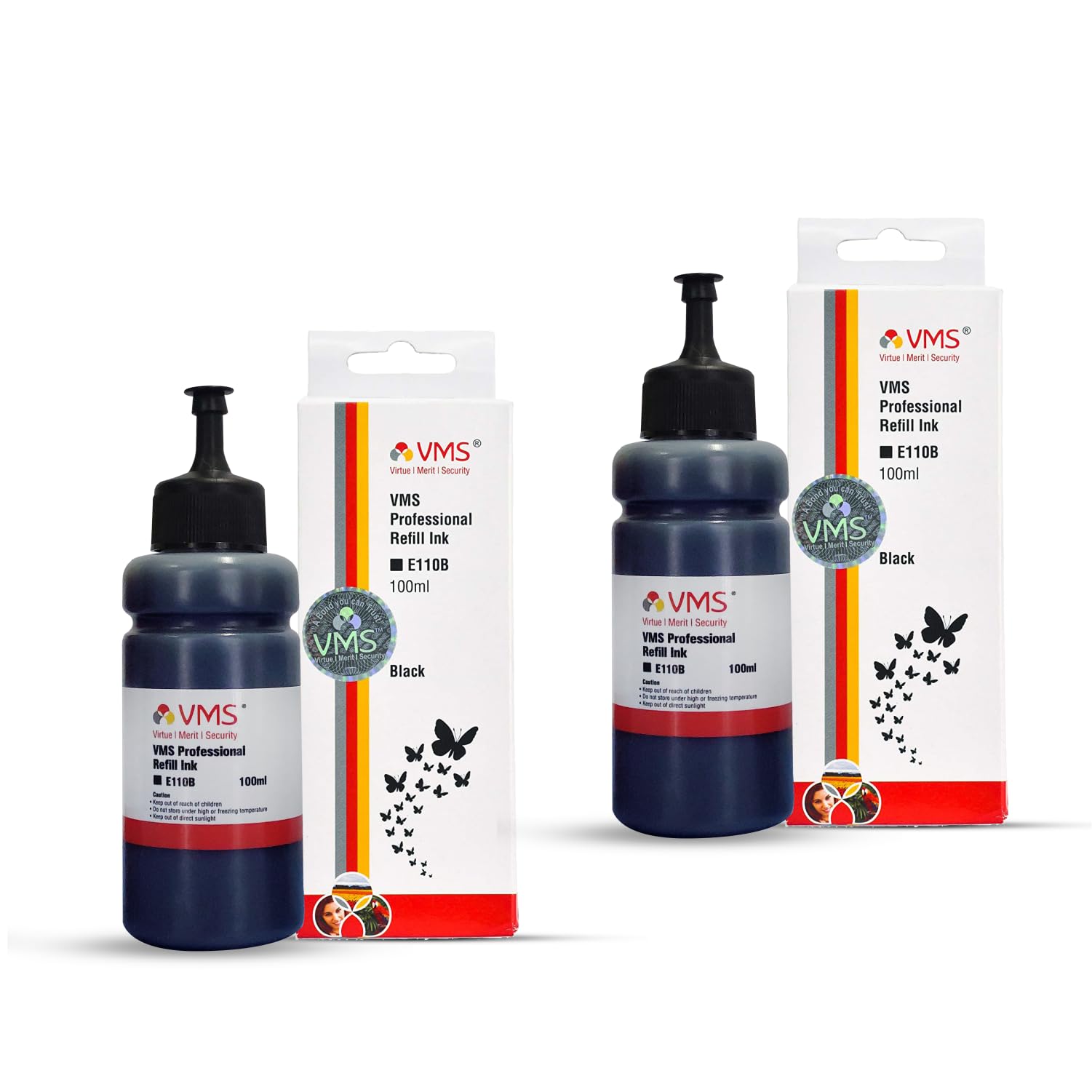 VMS Professional Refill Ink for HP, EPSON and All Inkjet Printers 100 ML (Pack of 2) (Black)-image-28