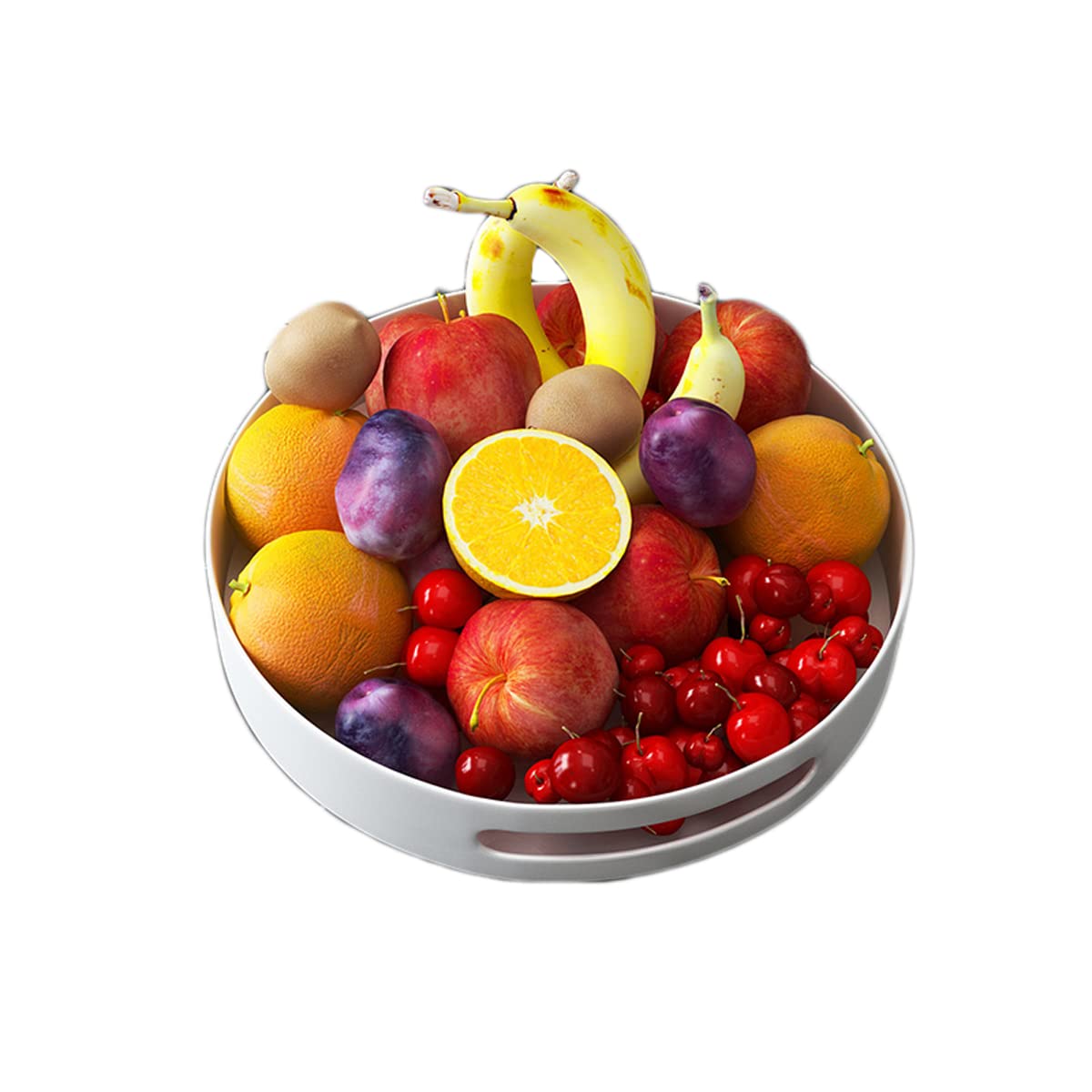Sunyeap White Lazy Susan Turntable Spice Rack, Metal Rotating Tray Organizer For Cabinet Countertop Cupboard Table In Kitchen Or Pantry (Steel 25Cm 10 Inches) (White)