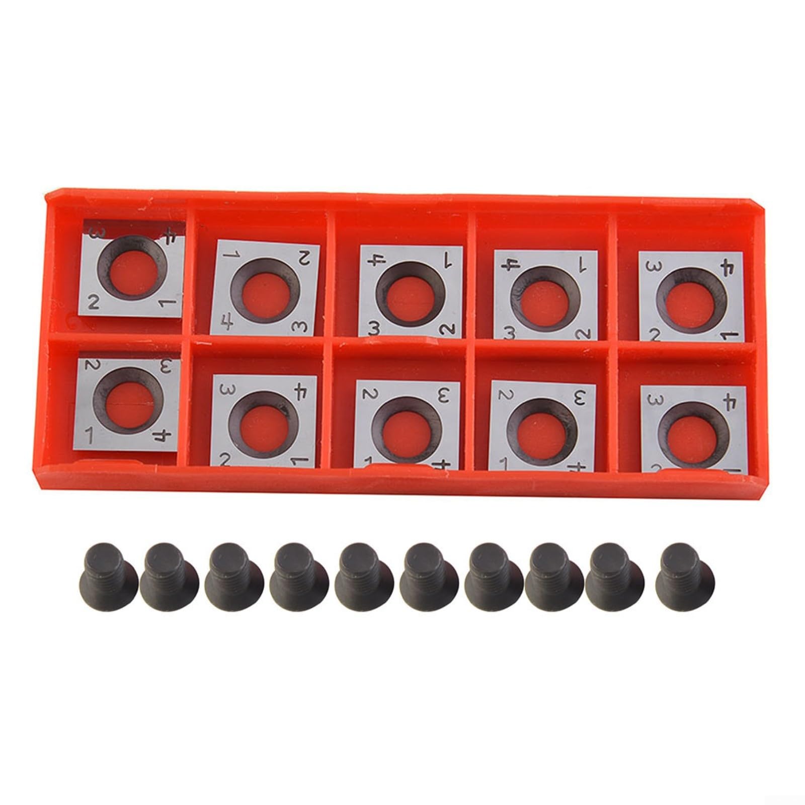 Wendeschneidplatten,Wendeplatten Wendemesser 10 Stück Ersatzklingen, Hartmetalleinsätze Vierkant seitig geschärft Austauschbare Hartmetall für Planfräser für Holz Drechselwerkzeug (14x14x2mm)