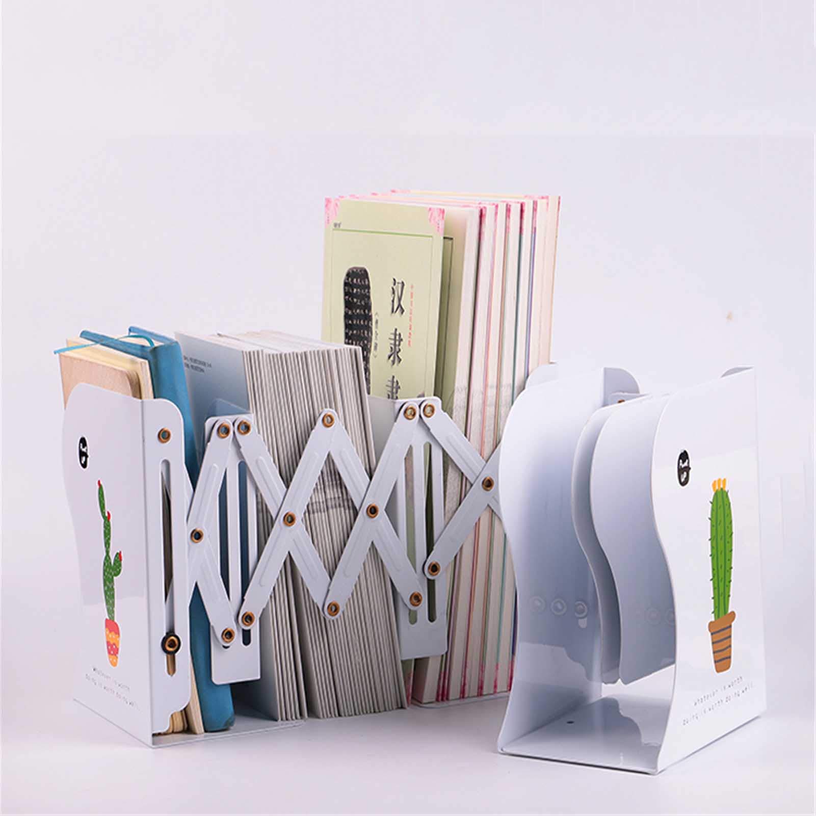 Sujetalibros Retráctiles De Metal, Soporte para Libros Ajustable, Sujetalibros De Escritorio, Adecuado para La Biblioteca Escolar De La Oficina En Casa - Decoración para El Hogar,D