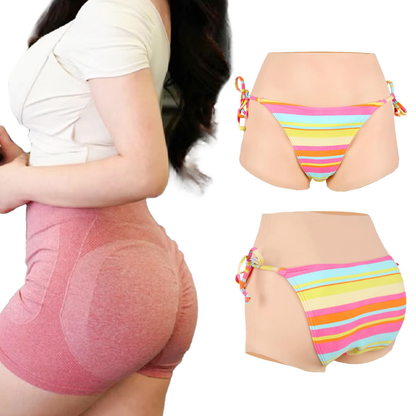 CYOMI Bragas de Silicona Silp Gaff Camle Toe Pad Enhaner Panties para Aplicable a Crossdresser Drag Queen Cosplay Mastectomía (Amarillo Claro)