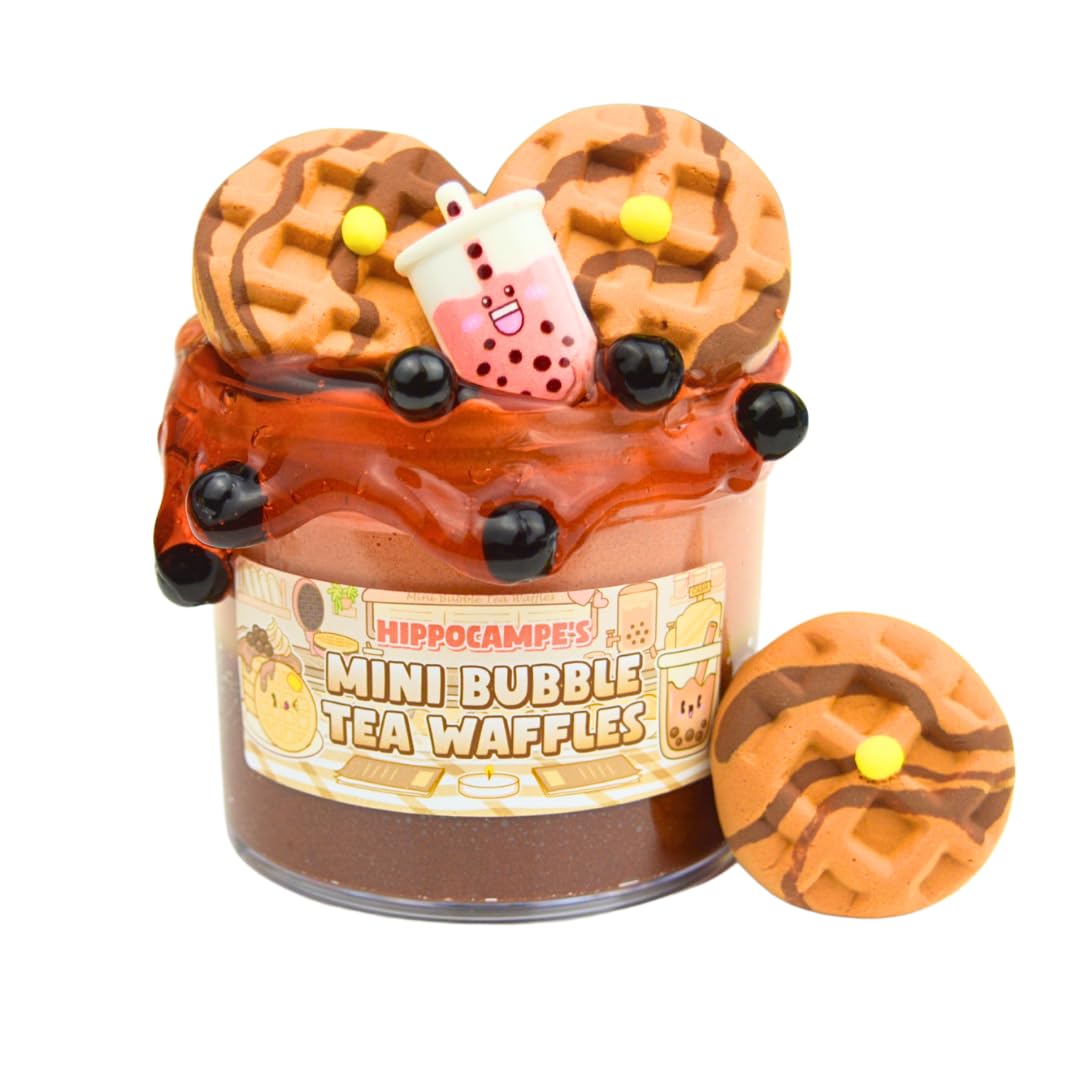Mini Bubble Tea Waffles Slime (Scented) | Handmade Slime | Hippocampe Slimes (4OZ)