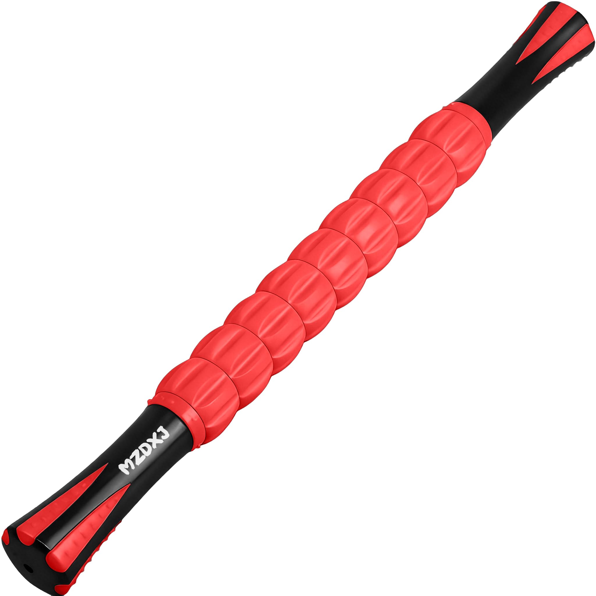 Muscle Roller &amp; Massage Roller Stick for Athletes - Lymphatic Drainage Support, Relieves Muscle Soreness, Cramping &amp; Tightness - Targets Legs, Arms, Back &amp; Calves （Red Wheel）