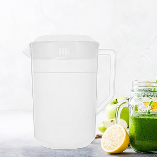 Miniatura 8 de Taza medidora grande con escala Contenedor de almacenamiento de bebidas con tapa Jarra de agua fría Jarra de jugo de plástico 169.1 fl oz Taza